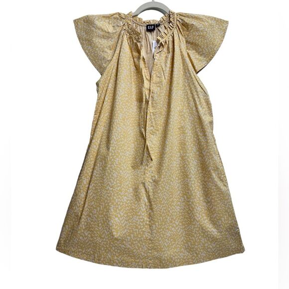 GAP Printed Tie-Front Flutter Sleeve Dress SIZE XXS‎ - Picture 2 of 12